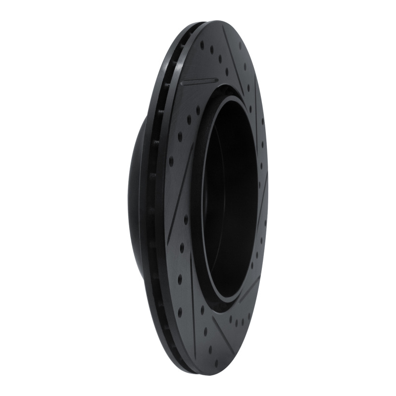 BMW 535I Brake Rotor (1) - Rear Right - R1 Concepts - Drilled & Slotted - Black - `11-`16